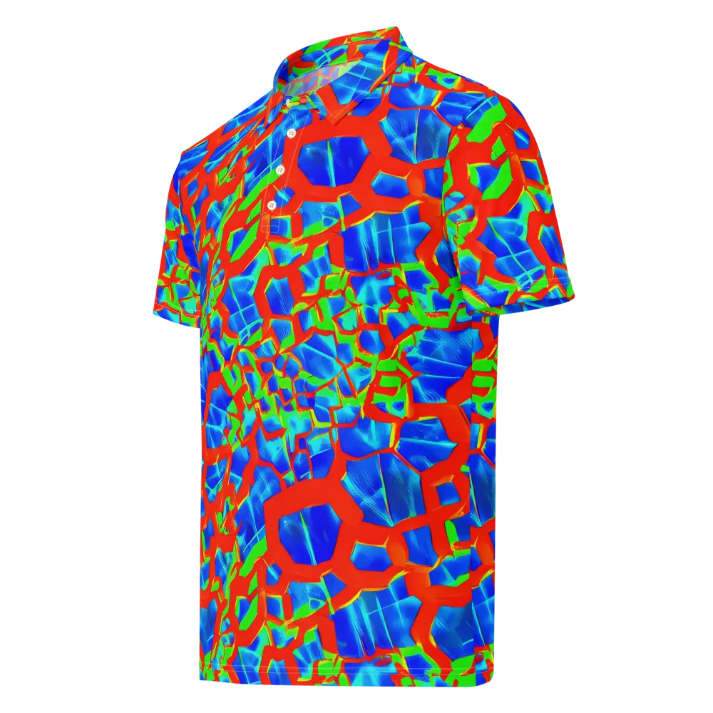 Plasma Lattice on Men's Slim Fit Polo Shirt — Left Front
