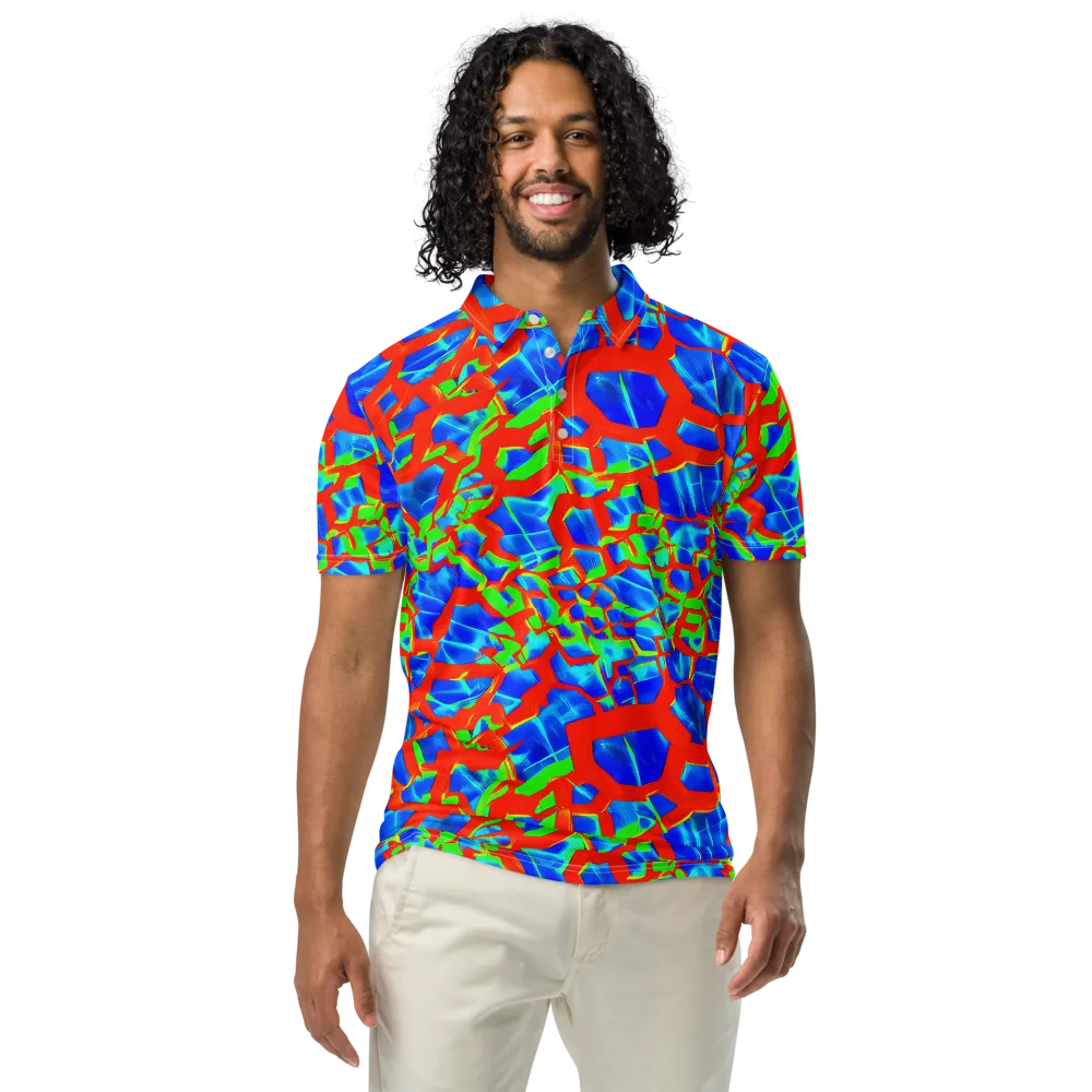 Plasma Lattice on Men's Slim Fit Polo Shirt — Front