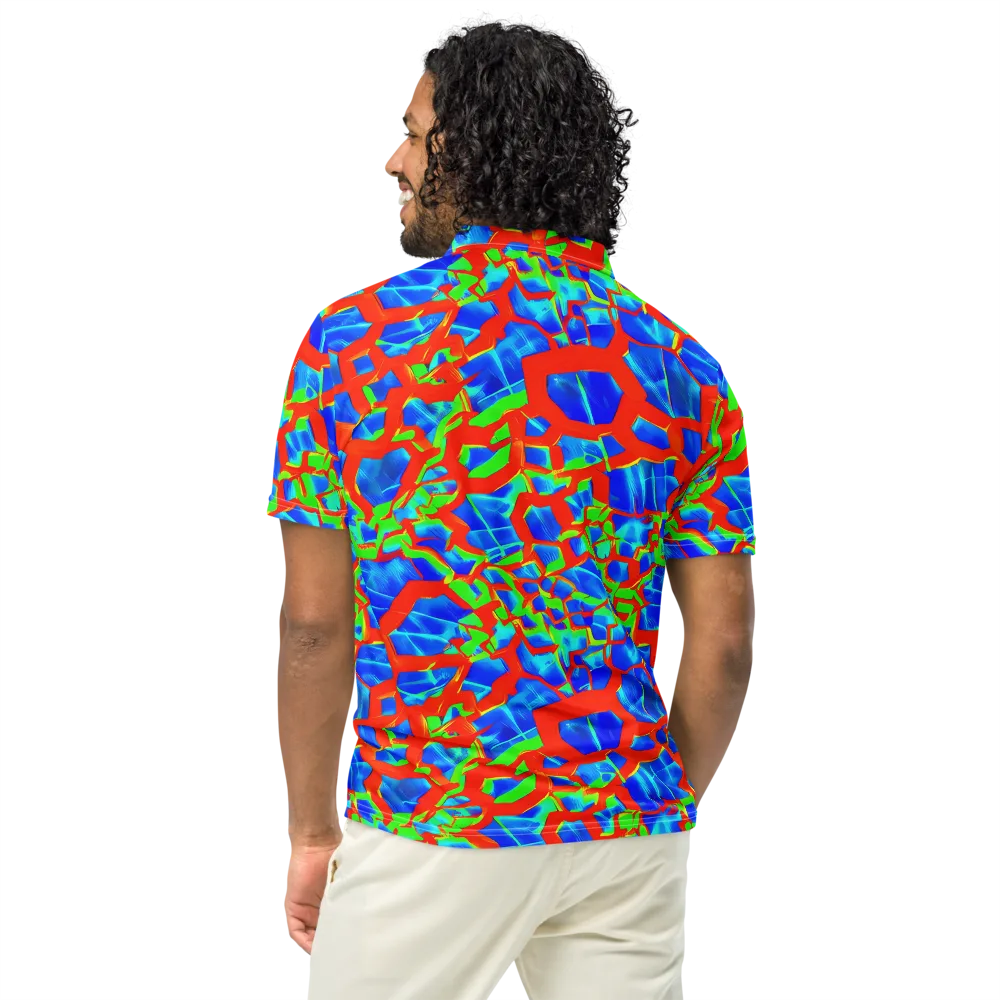 Plasma Lattice on Men's Slim Fit Polo Shirt — Back