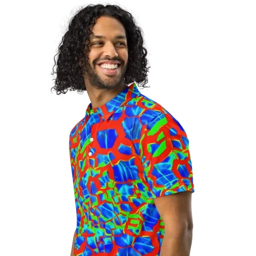 Plasma Lattice on a Men's Slim Fit Polo Shirt