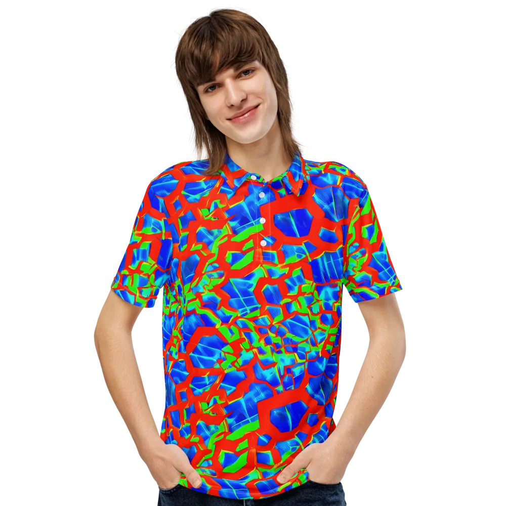 Plasma Lattice on Men's Slim Fit Polo Shirt — Front