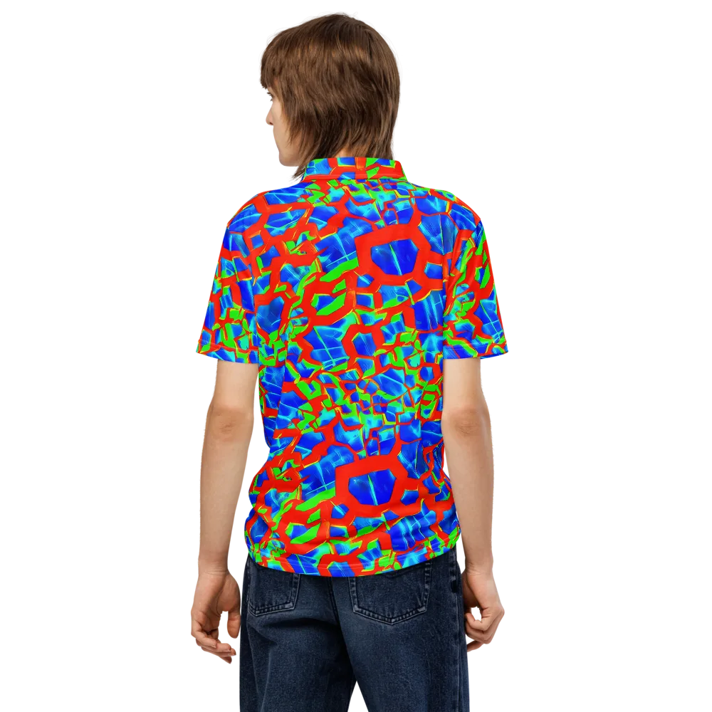 Plasma Lattice on Men's Slim Fit Polo Shirt — Back