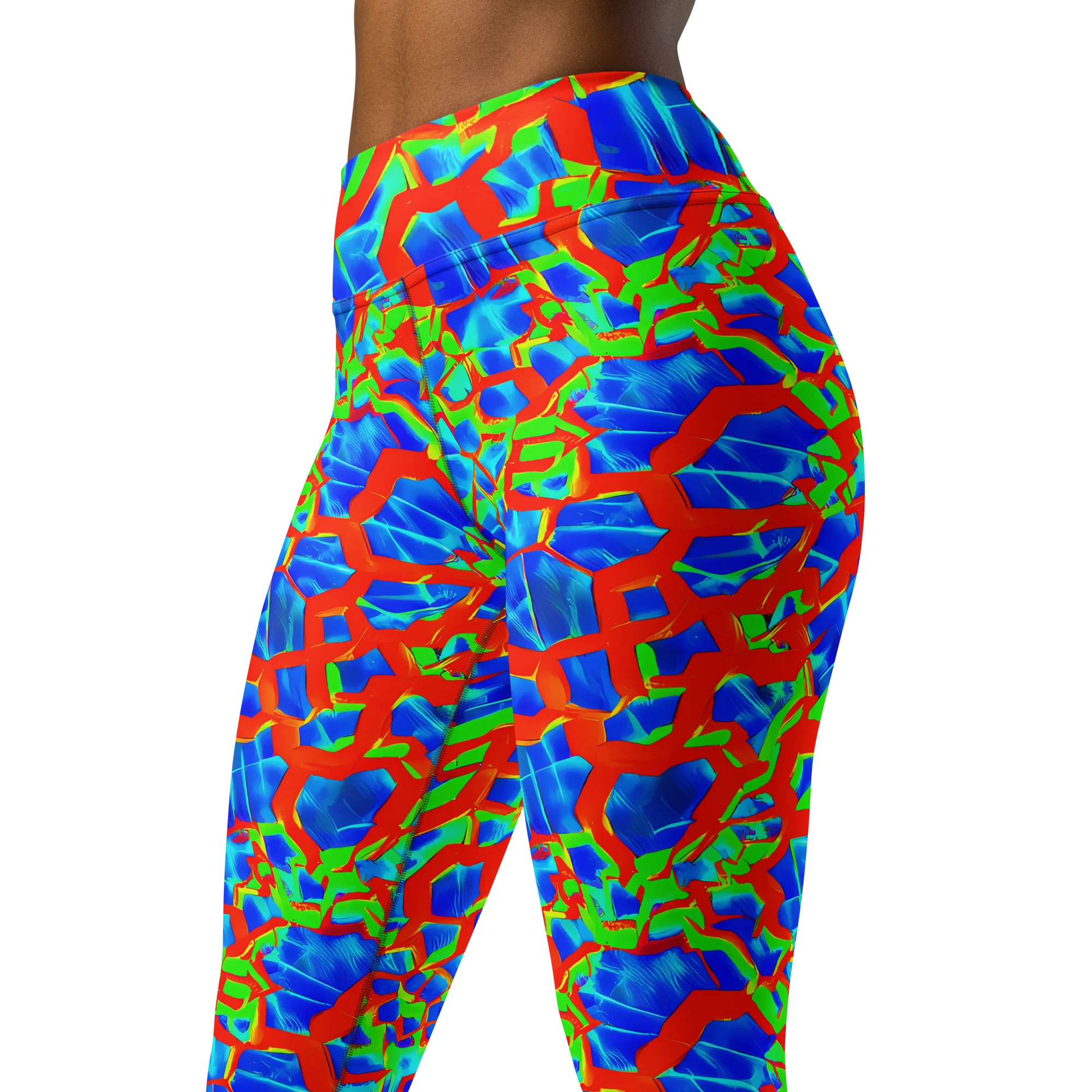 Plasma Lattice on Yoga Leggings — Left Front
