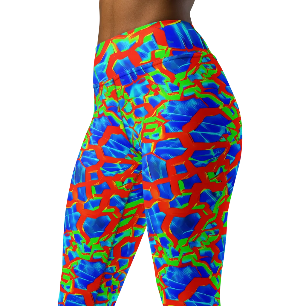 Plasma Lattice on Yoga Leggings — Left Front