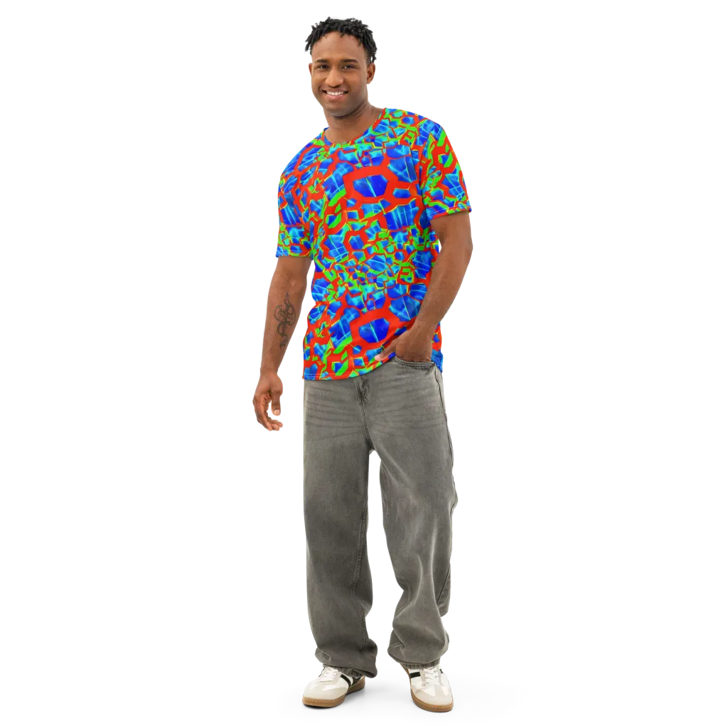 Plasma Lattice on Men's Cotton Crew Neck T-Shirt — Front