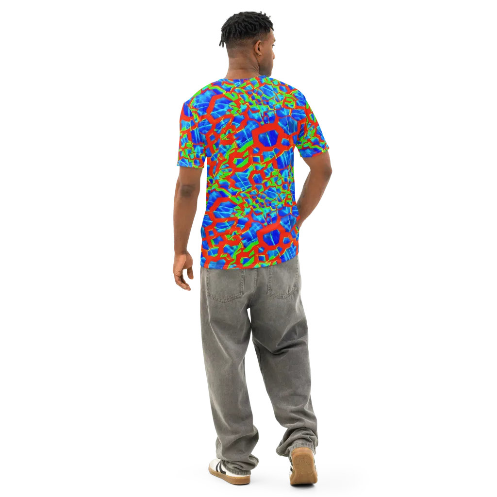 Plasma Lattice on Men's Cotton Crew Neck T-Shirt — Back