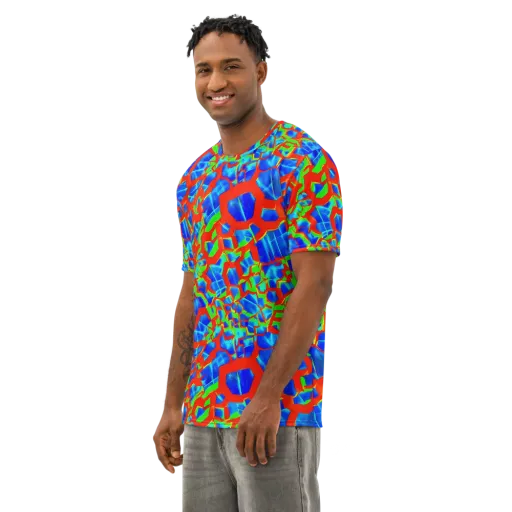 Plasma Lattice on a Men's Cotton Crew Neck T-Shirt