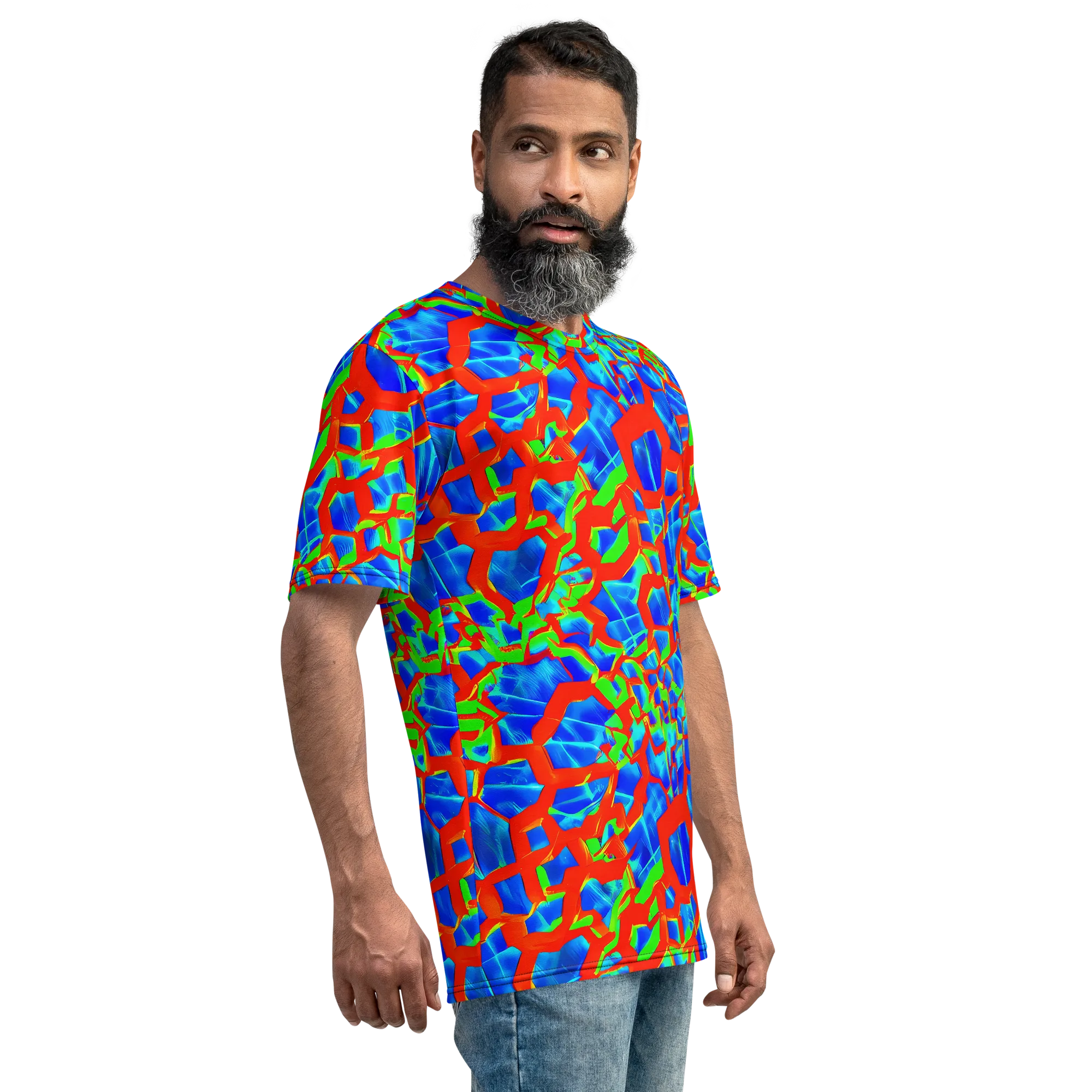 Plasma Lattice on Men's Crew Neck T-Shirt — Right