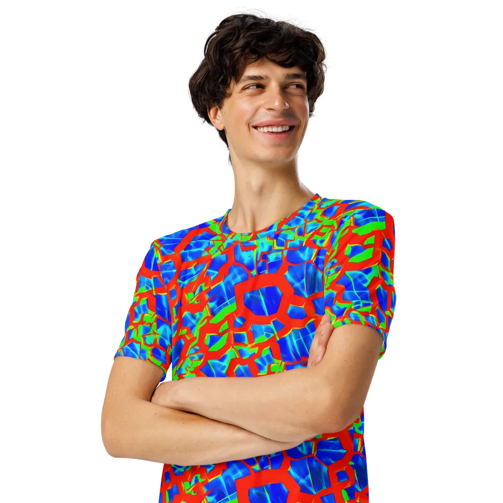 Plasma Lattice on Men's Crew Neck T-Shirt — Left Front