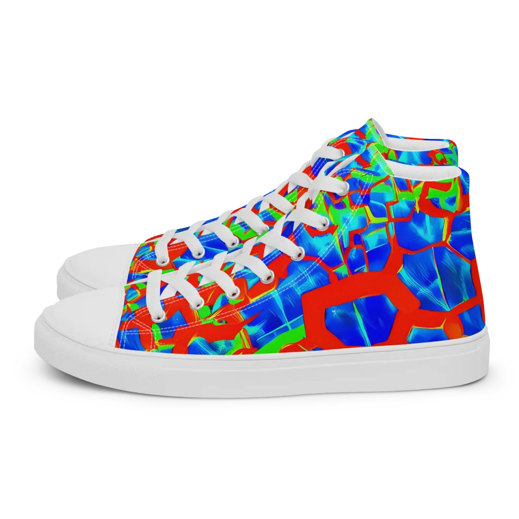 Plasma Lattice on Men's High Top Canvas Shoes — Left