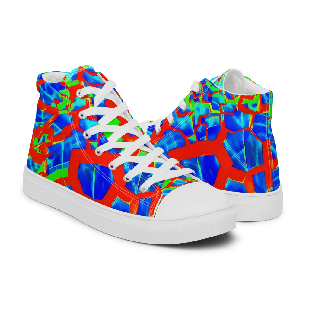 Plasma Lattice on Men's High Top Canvas Shoes — Right