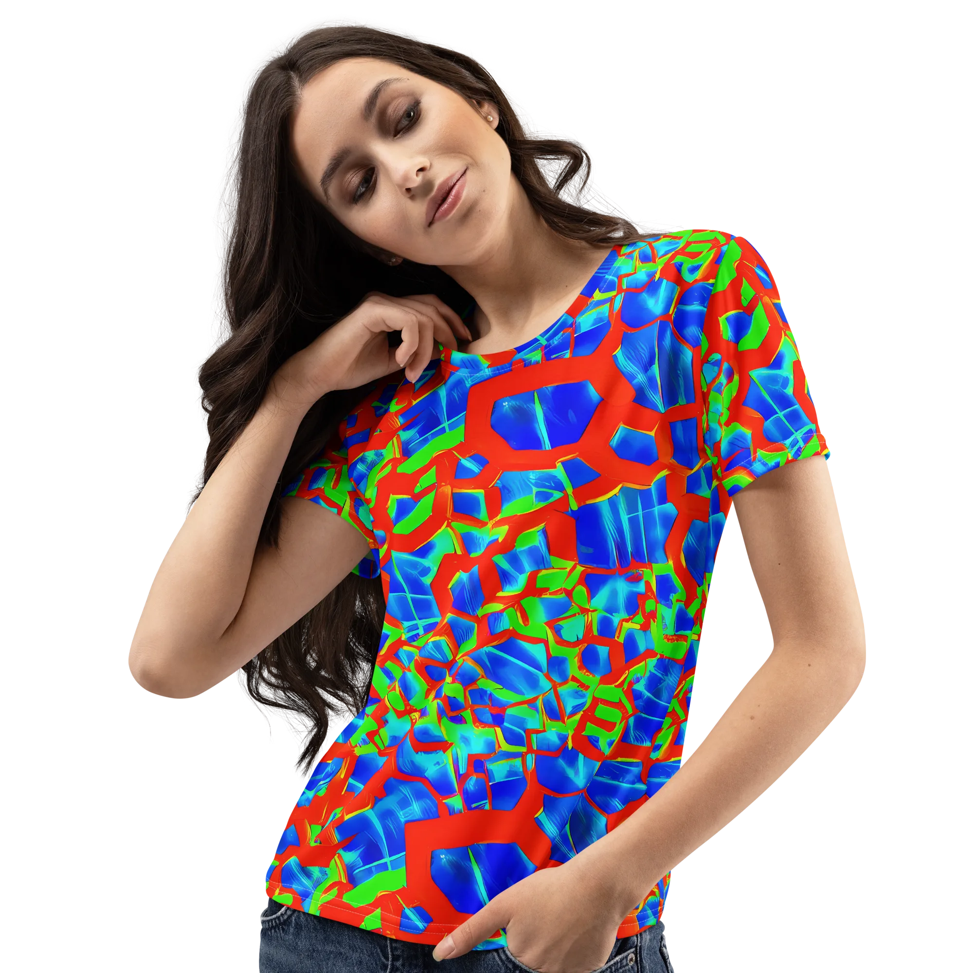 Plasma Lattice on Women's Crew Neck T-Shirt — Left Front