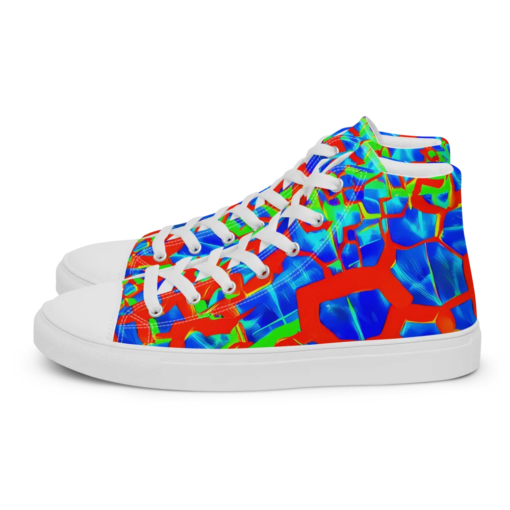 Plasma Lattice on Women's High Top Canvas Shoes — Left