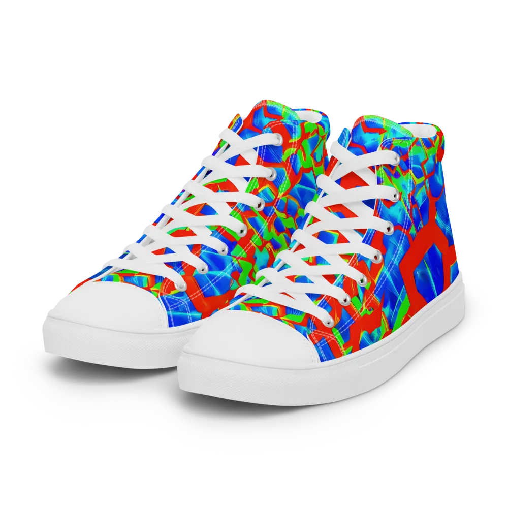 Plasma Lattice on Women's High Top Canvas Shoes — Left Front