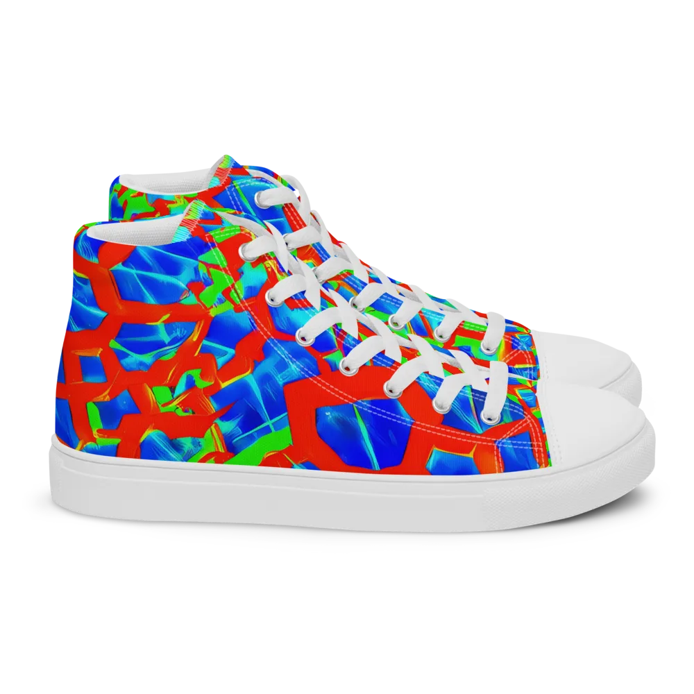 Plasma Lattice on Women's High Top Canvas Shoes — Right