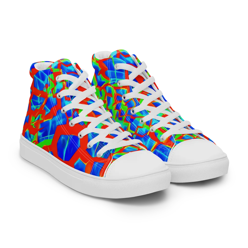 Plasma Lattice on Women's High Top Canvas Shoes — Right Front