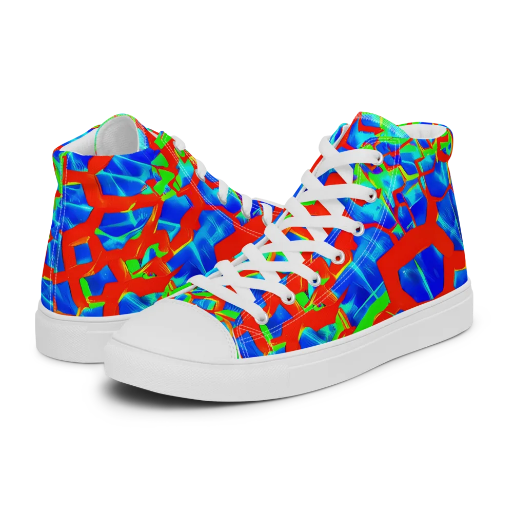 Plasma Lattice on Women's High Top Canvas Shoes — Left