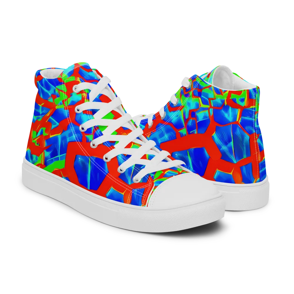 Plasma Lattice on Women's High Top Canvas Shoes — Right