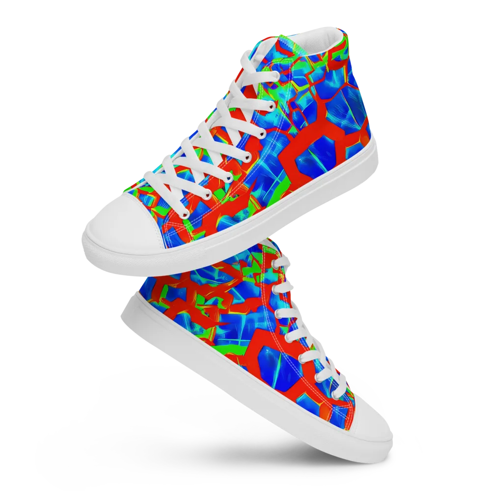 Plasma Lattice on Women's High Top Canvas Shoes — Front