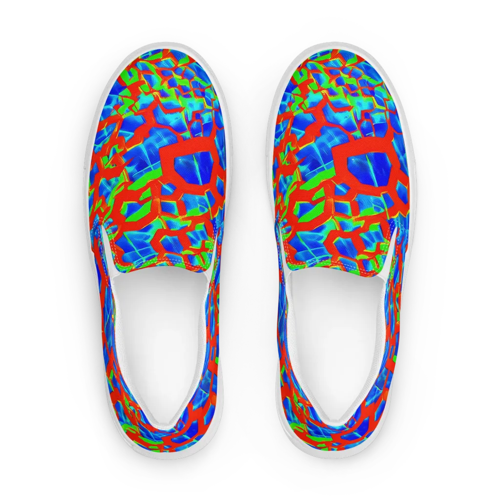 Plasma Lattice on Men's Slip-On Canvas Shoes — Front