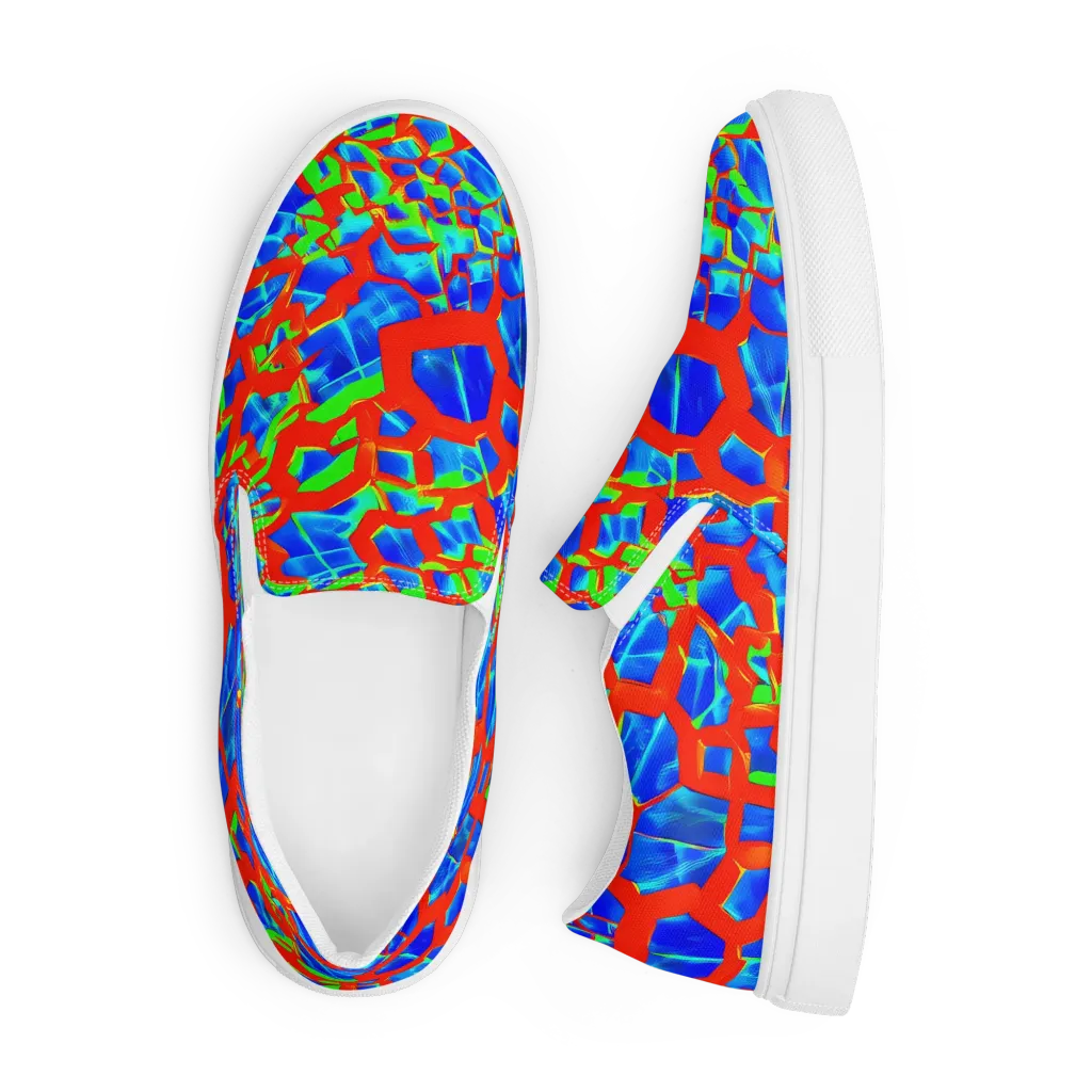 Plasma Lattice on Men's Slip-On Canvas Shoes — Front