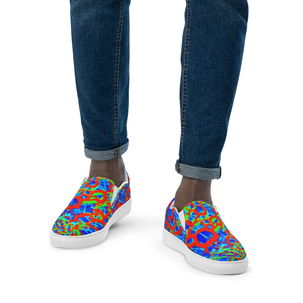 Plasma Lattice on Men's Slip-On Canvas Shoes — Front