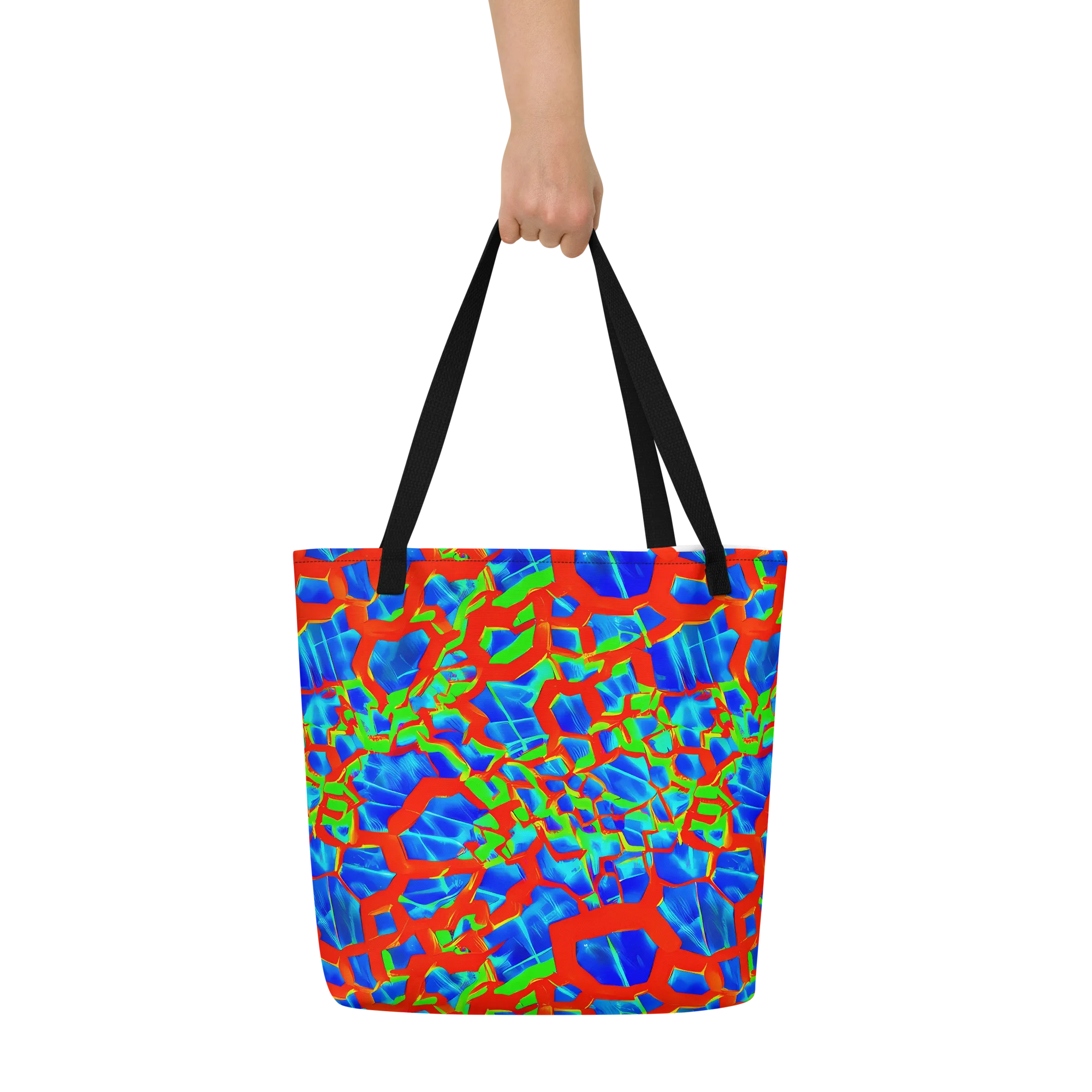 Plasma Lattice on Large Tote Bag W/ Pocket — Front