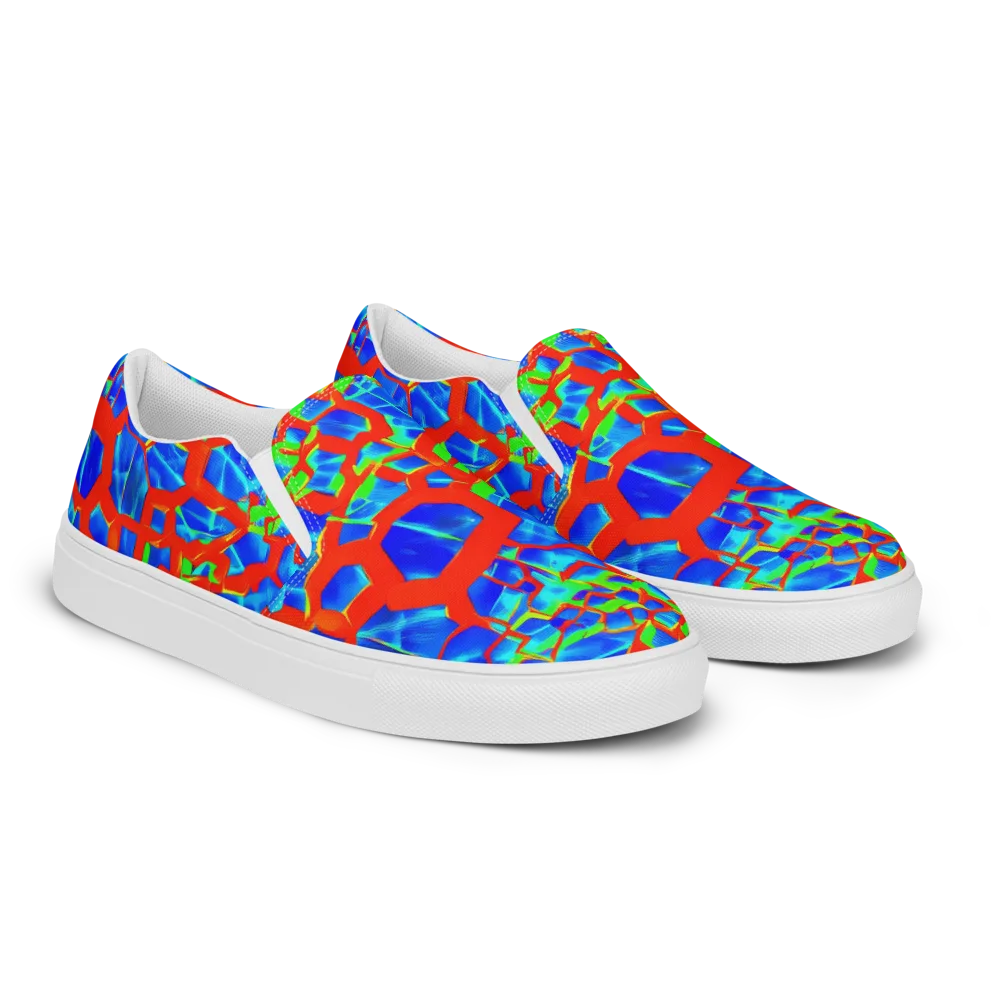 Plasma Lattice on Women's Slip-On Canvas Shoes — Right Front