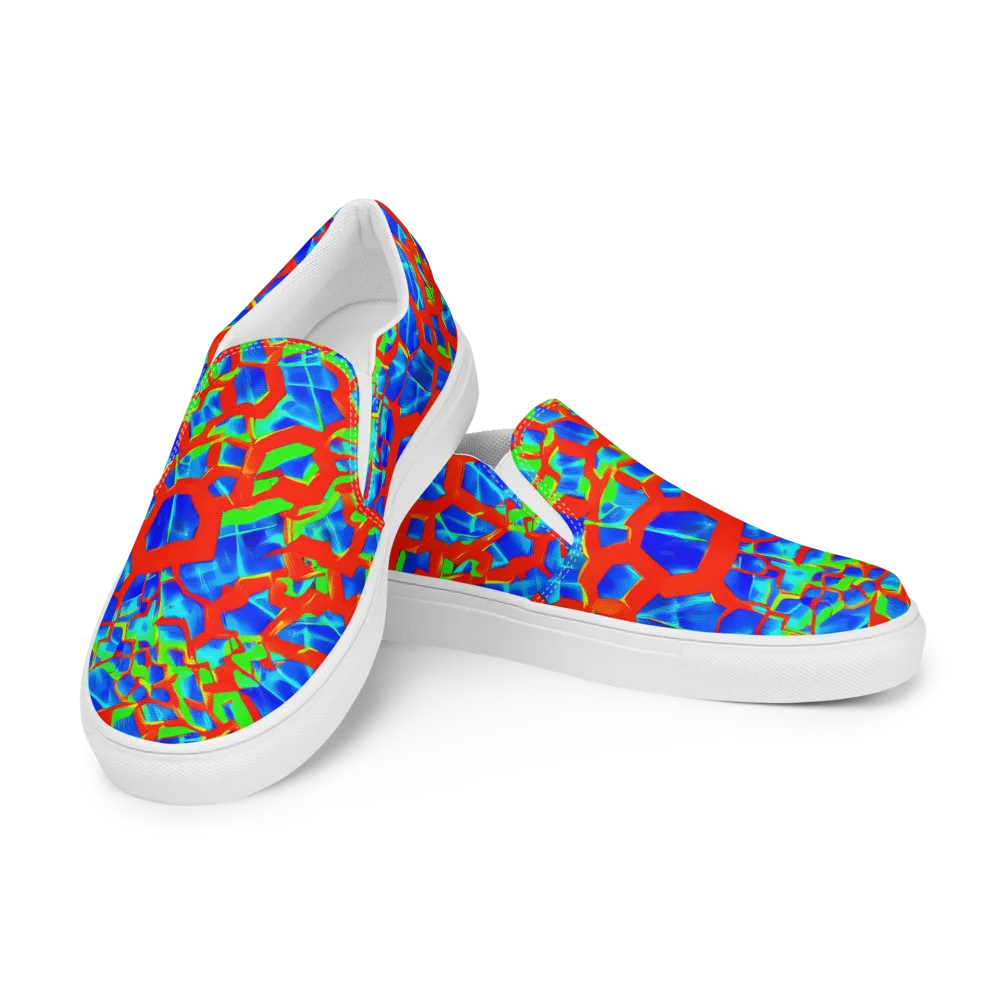 Plasma Lattice on Women's Slip-On Canvas Shoes — Left Front