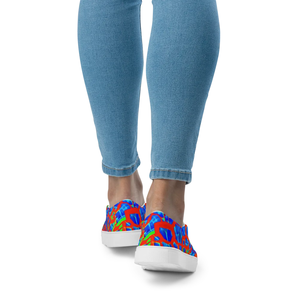 Plasma Lattice on Women's Slip-On Canvas Shoes — Back