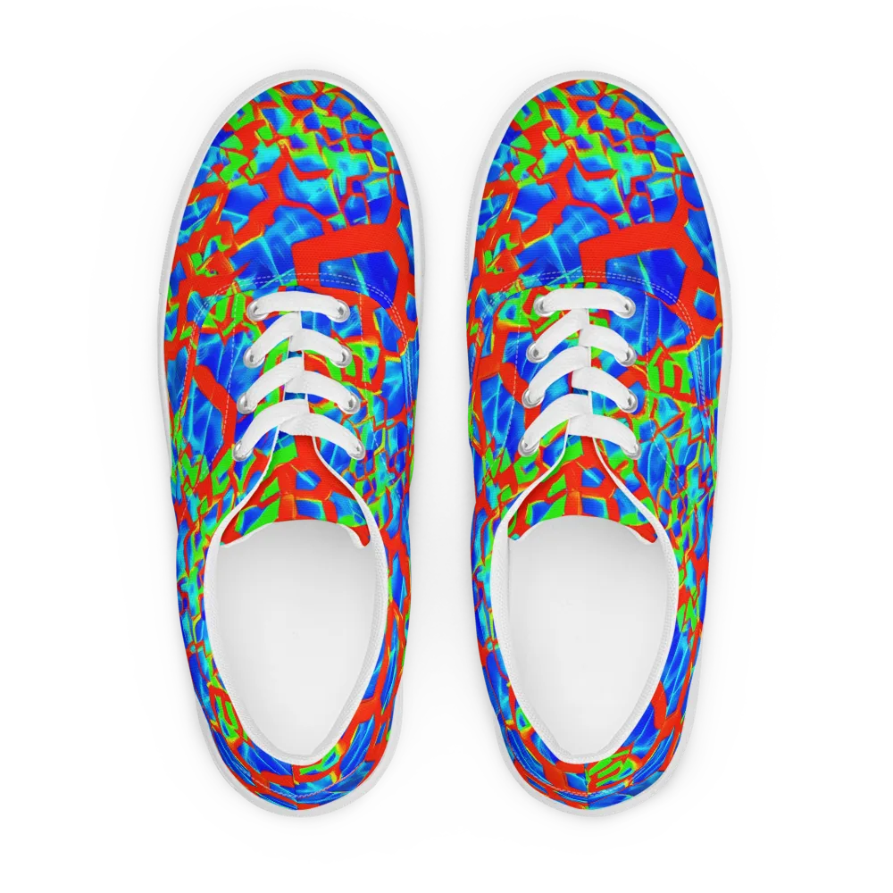 Plasma Lattice on Men's Lace-Up Canvas Shoes — Front