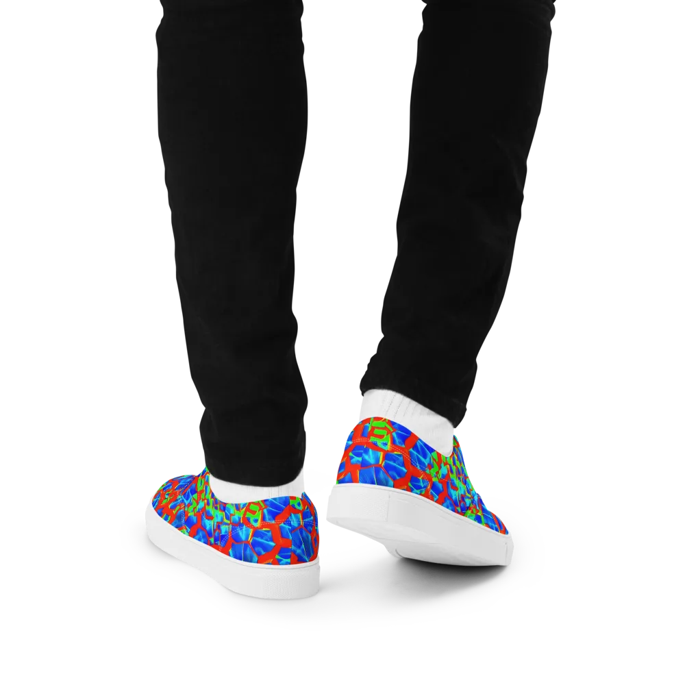Plasma Lattice on Men's Lace-Up Canvas Shoes — Back