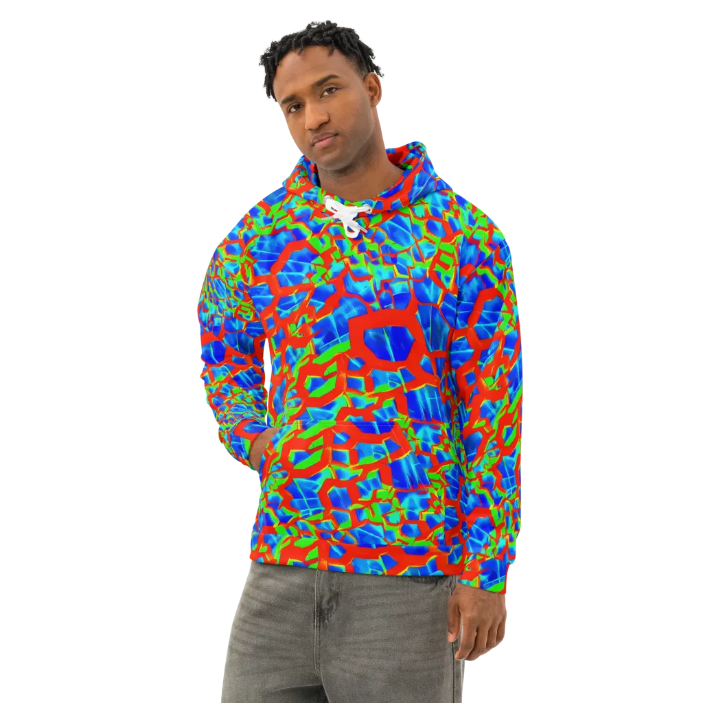 Plasma Lattice on Cotton Hoodie — Left Front