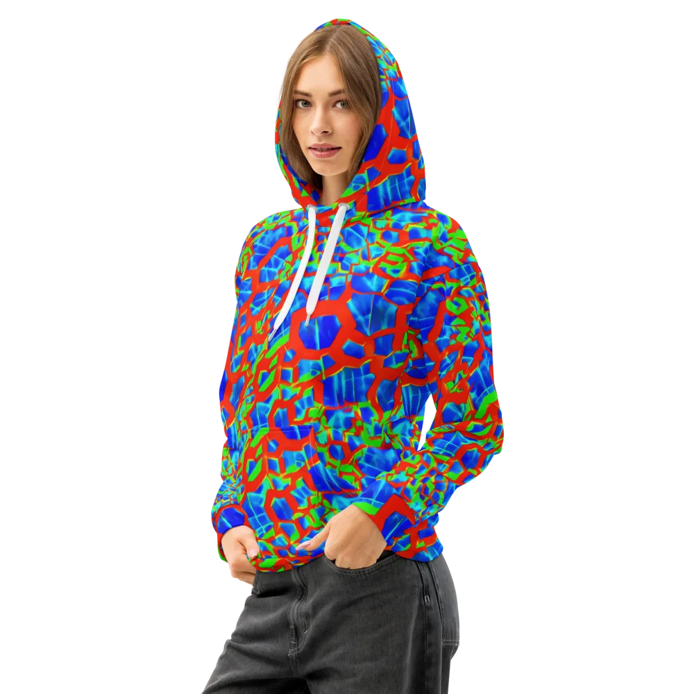 Plasma Lattice on Cotton Hoodie — Left Front