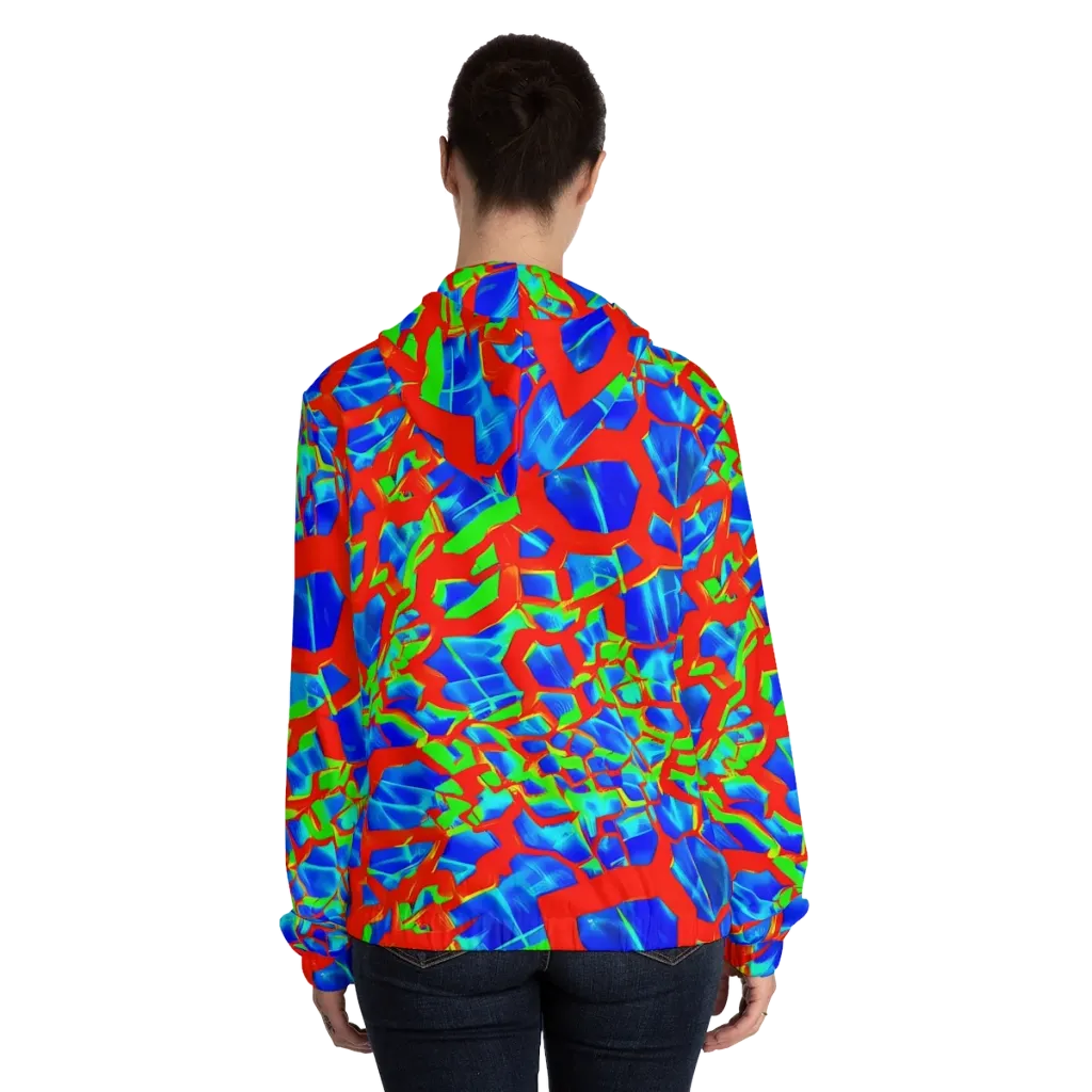 Plasma Lattice on Women's Full-Zip Hoodie — Back On Person