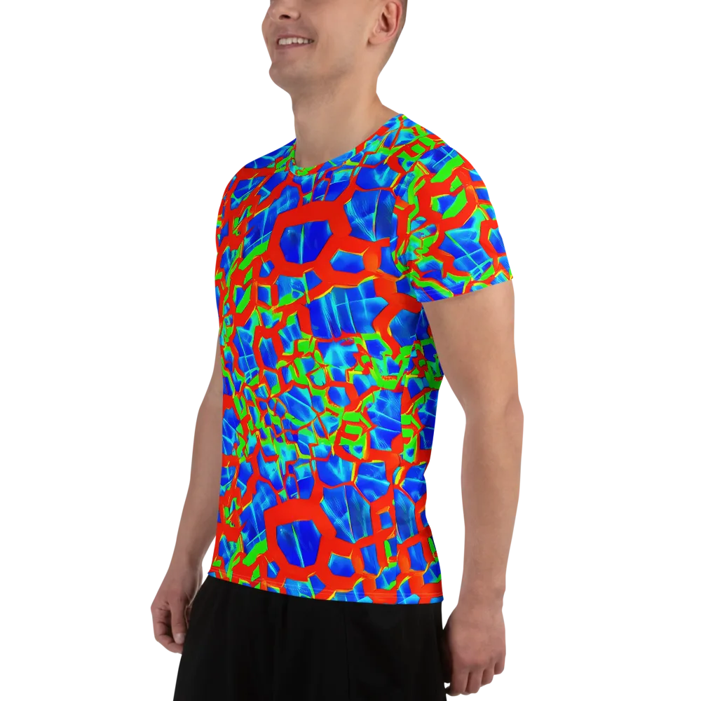 Plasma Lattice on Men's Athletic T-Shirt — Left