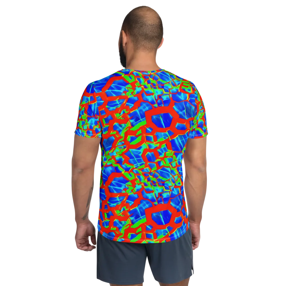 Plasma Lattice on Men's Athletic T-Shirt — Back