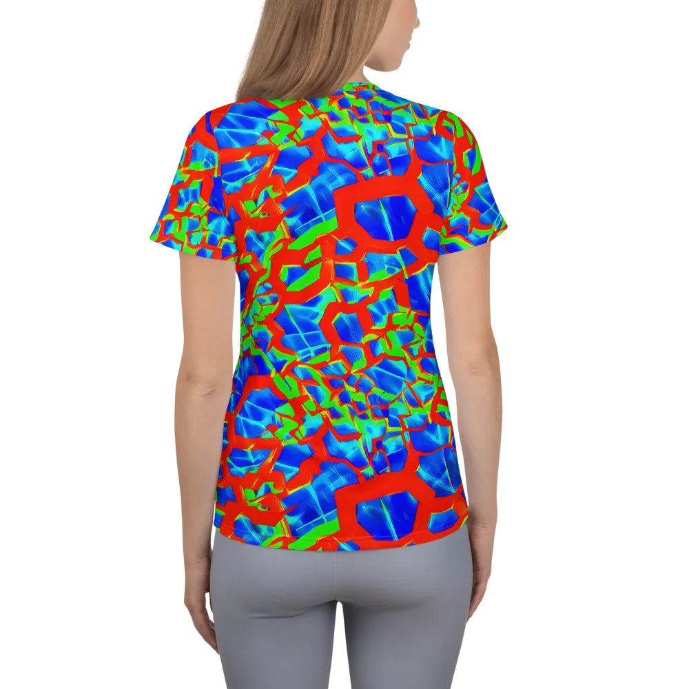 Plasma Lattice on Women's Athletic T-Shirt — Back