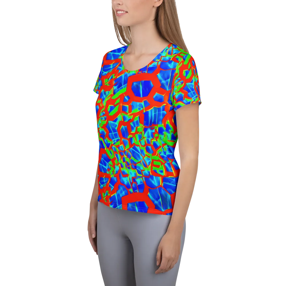 Plasma Lattice on Women's Athletic T-Shirt — Left