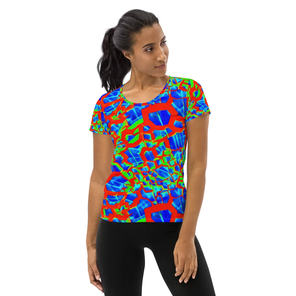Plasma Lattice on Women's Athletic T-Shirt — Front