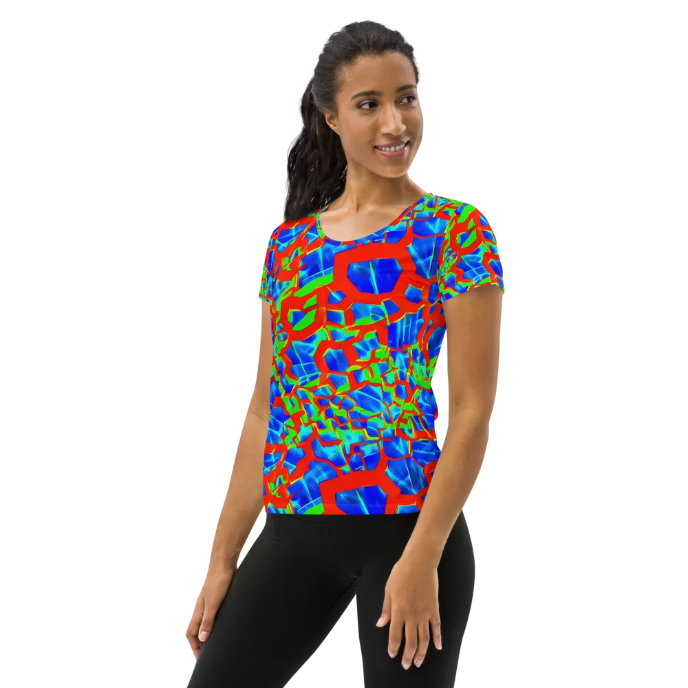 Plasma Lattice on Women's Athletic T-Shirt — Left