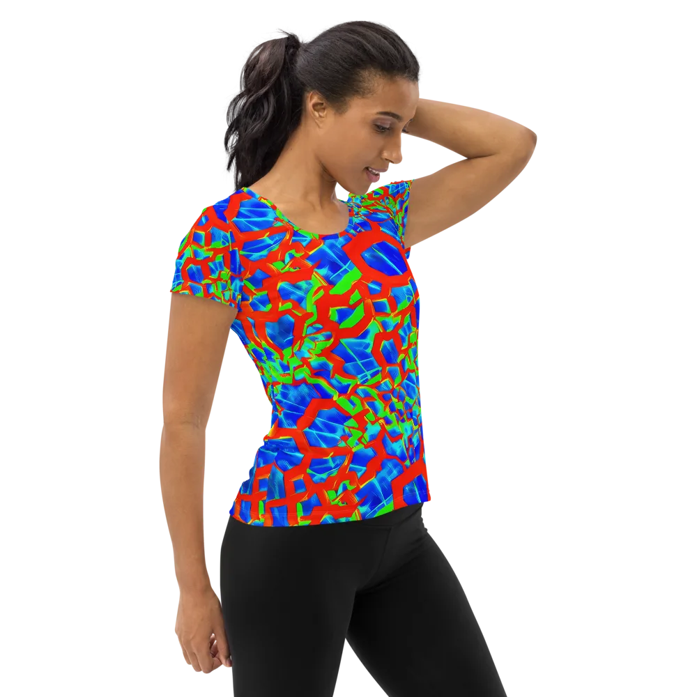 Plasma Lattice on Women's Athletic T-Shirt — Right