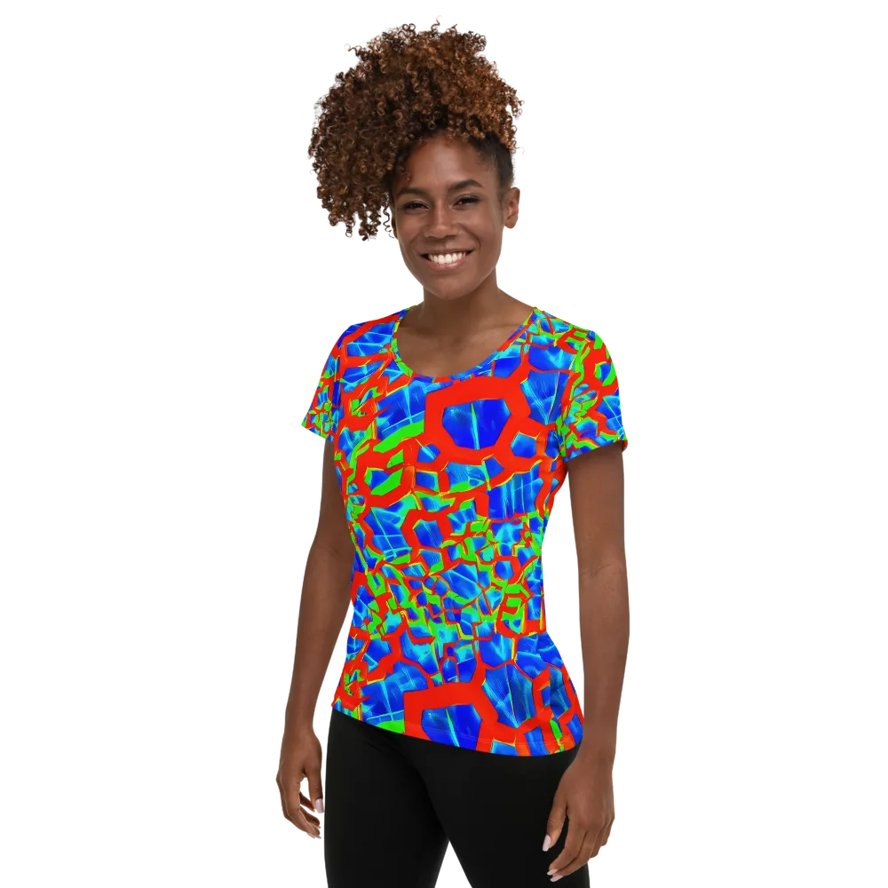 Plasma Lattice on Women's Athletic T-Shirt — Left