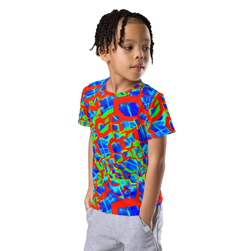 Plasma Lattice on Kids Crew Neck T-Shirt — Left Front