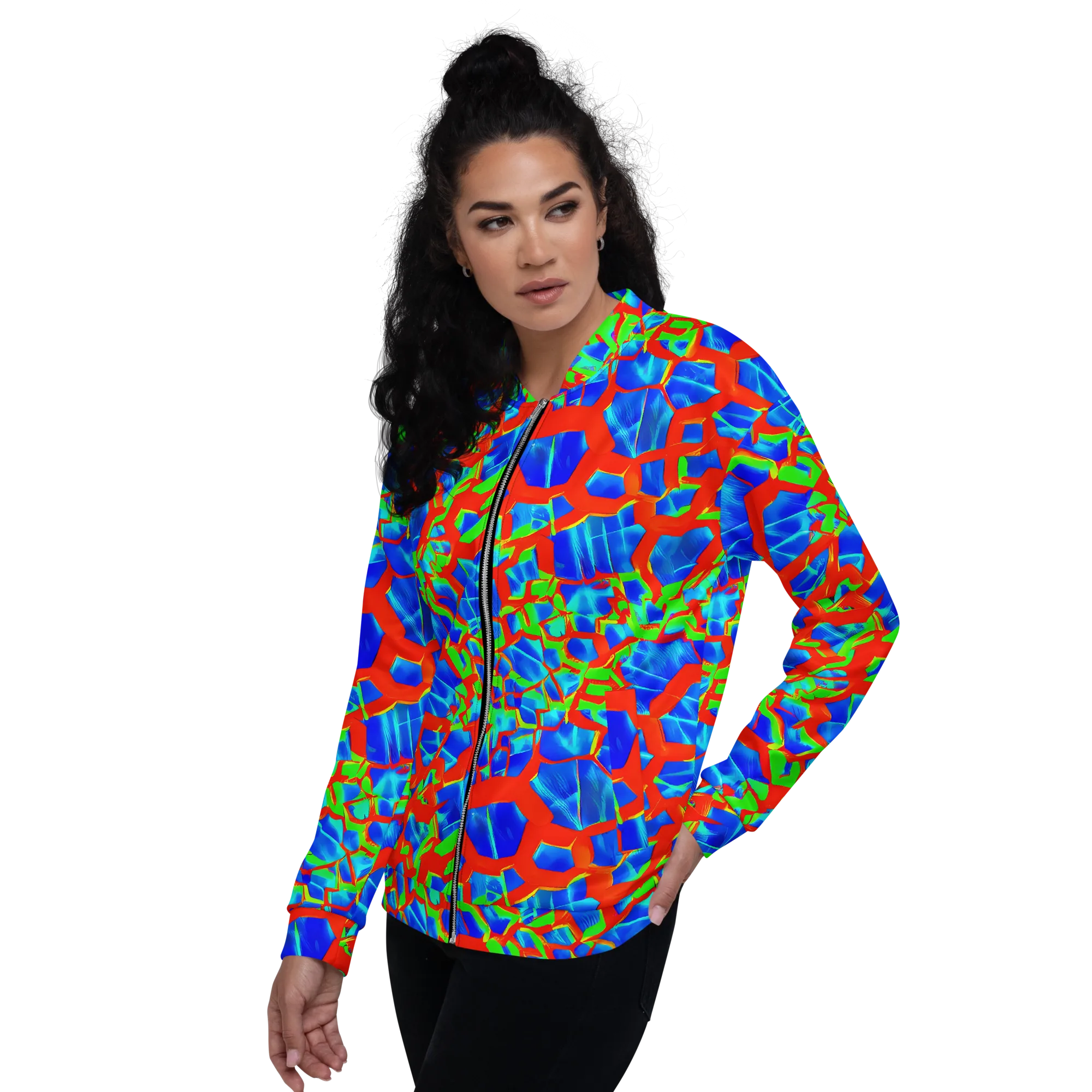 Plasma Lattice on Bomber Jacket — Left