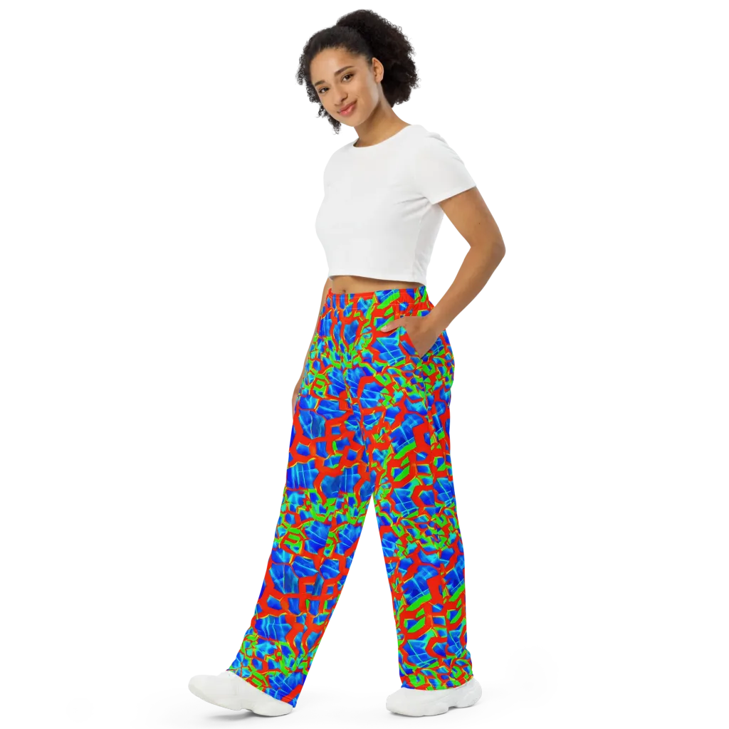 Plasma Lattice on Wide-Leg Pants — Left Front