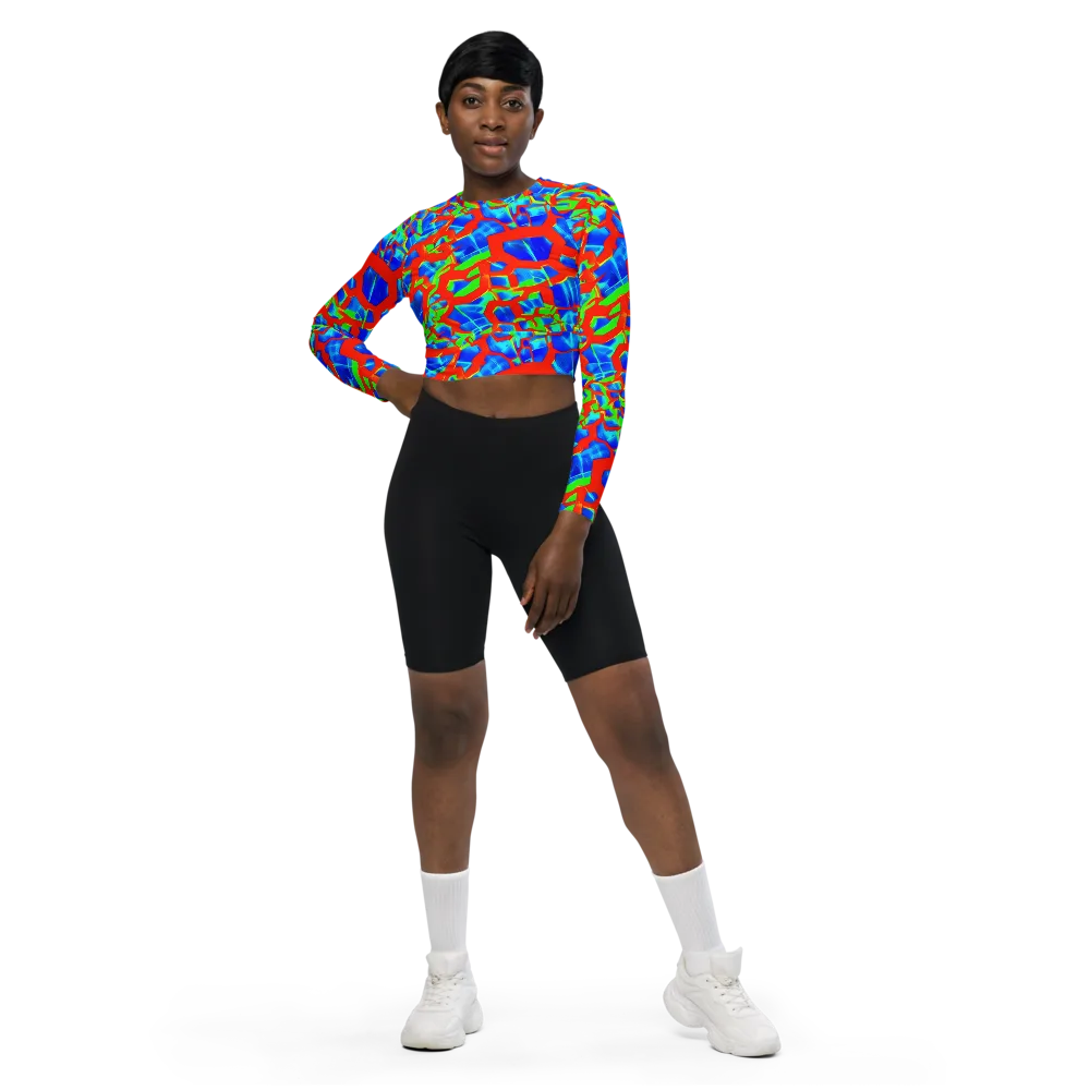 Plasma Lattice on Long Sleeve Crop Top — Front