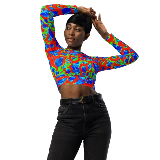 Plasma Lattice on a Long Sleeve Crop Top