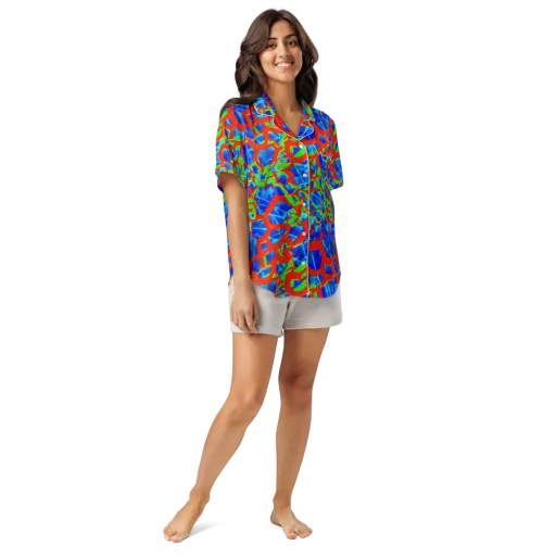 Plasma Lattice on a Women's Short Sleeve Pajama Top