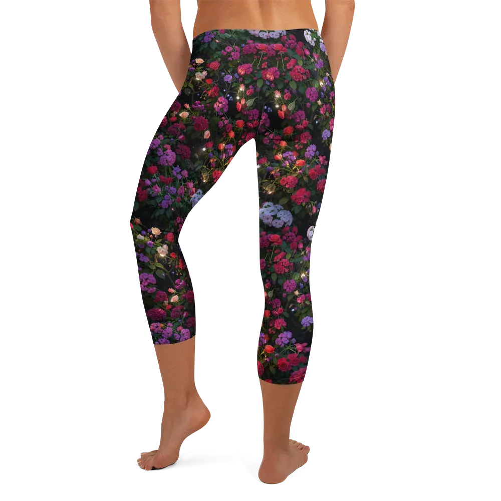 Velvet Bloom on Capri Leggings — Back